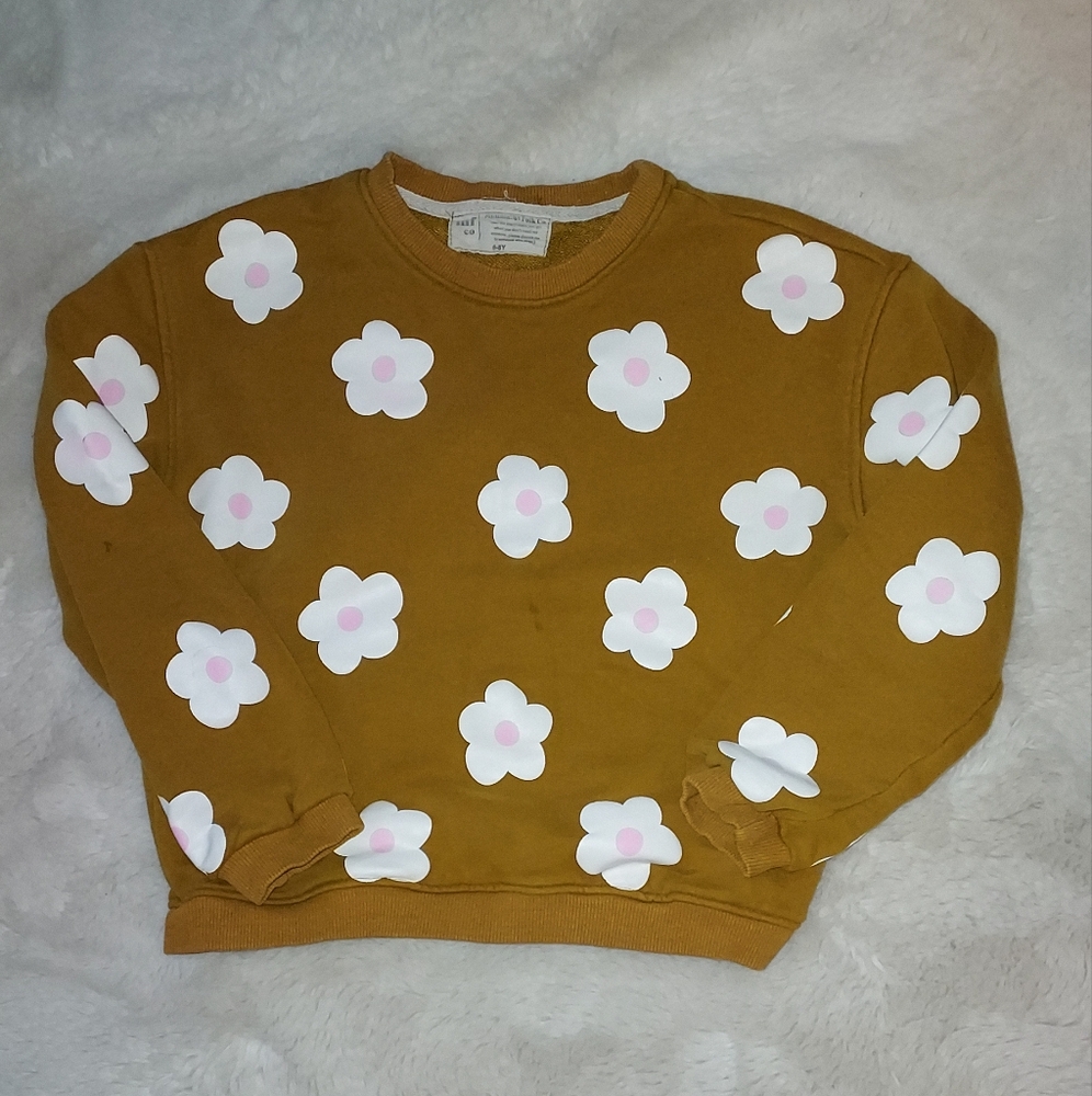 Floral Mustard Sweatshirt Size 6-8